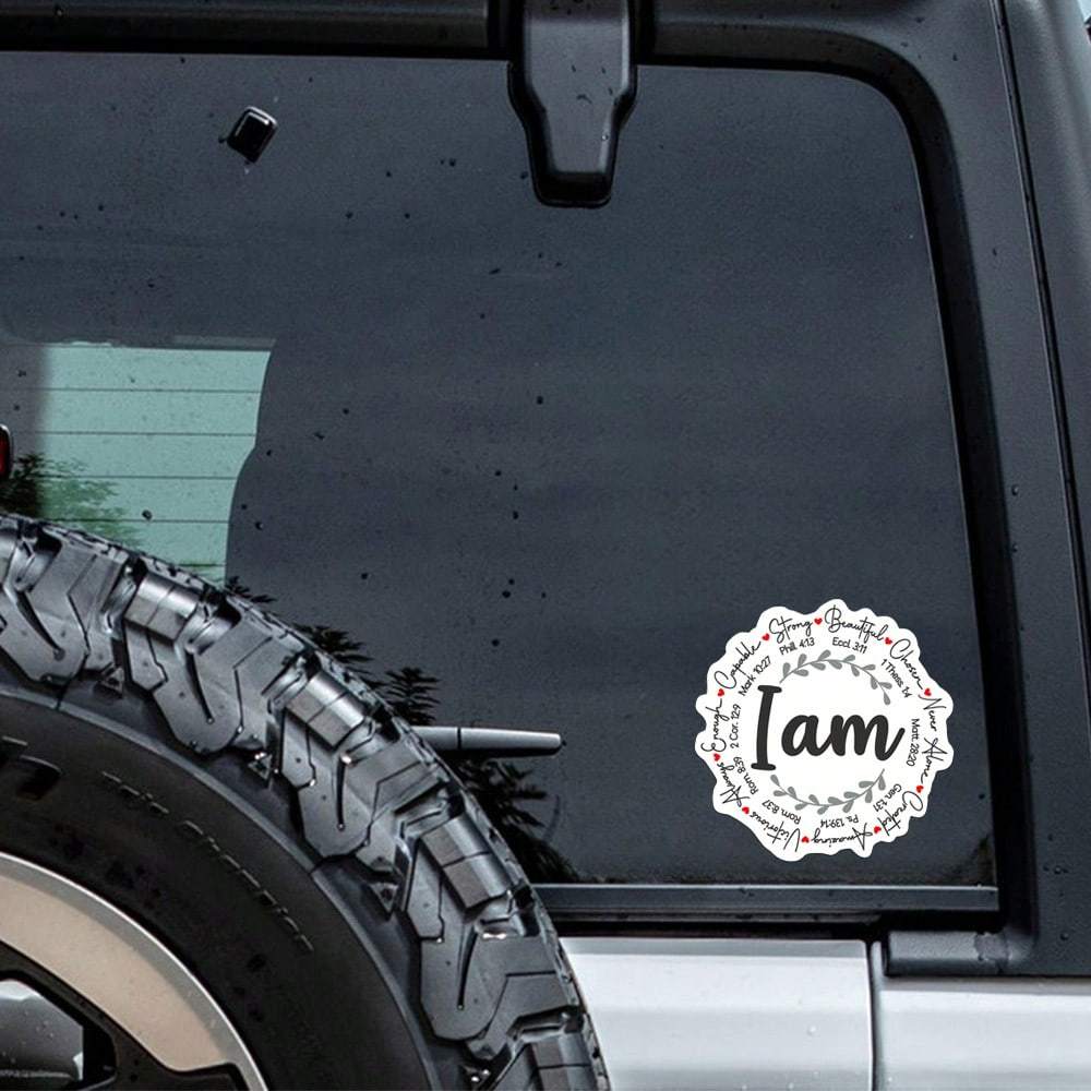1PC I Am Affirmation Sticker | Inspirational Bible Sticker Pack For Journals And Laptops | Waterproof Sticker For Water Bottles And Cars