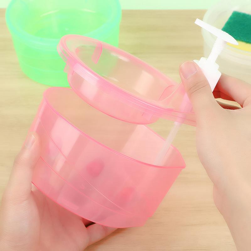 Hand Soap Dispenser Automatic Soap Dispenser And Scrubber Holder With Sponge 2-In-1 Liquid Soap Dispenser With Dishwashing Brus