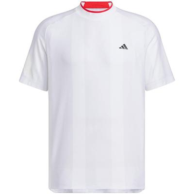 Adidas Golf Adizero Mesh Mock Neck Short Sleeve Shirt for White Men,