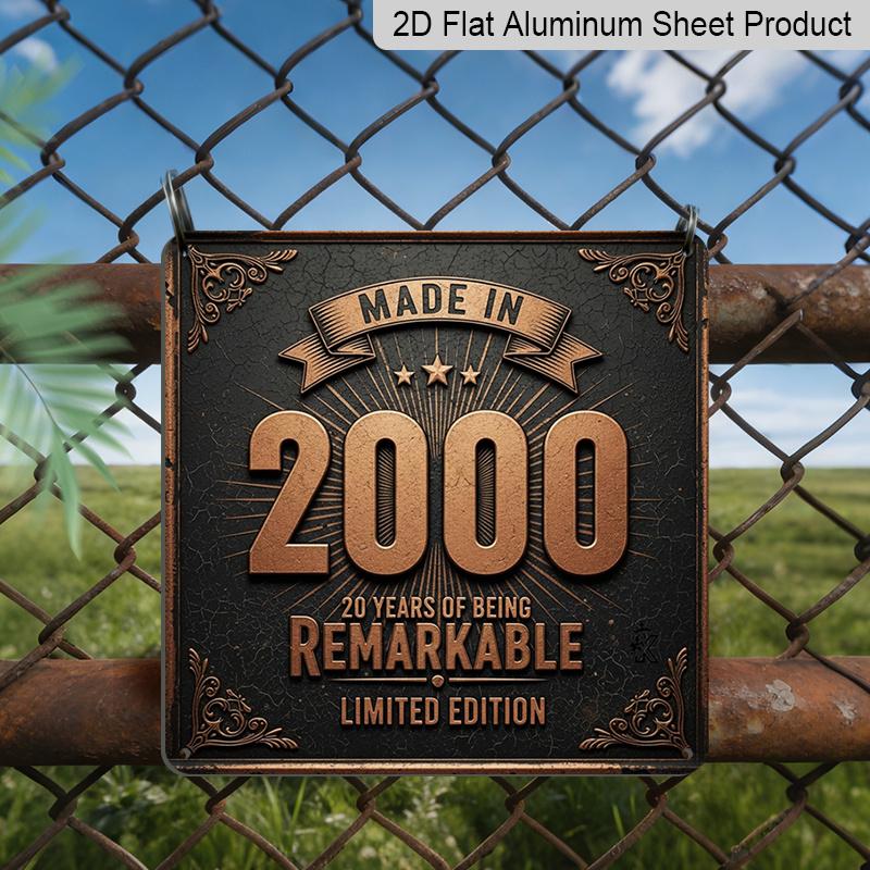2D Flat, 1pc, Vintage Series 2000 Style Square Aluminum Sign, Timeless Style, Timeless Enthusiast, Classic Home, Suitable Classic Living Room 20*20cm