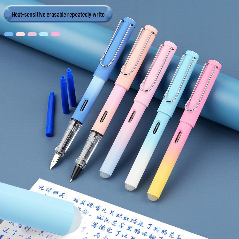 Heat-Erasable Black Ink Cartridges for Student Fountain Pens