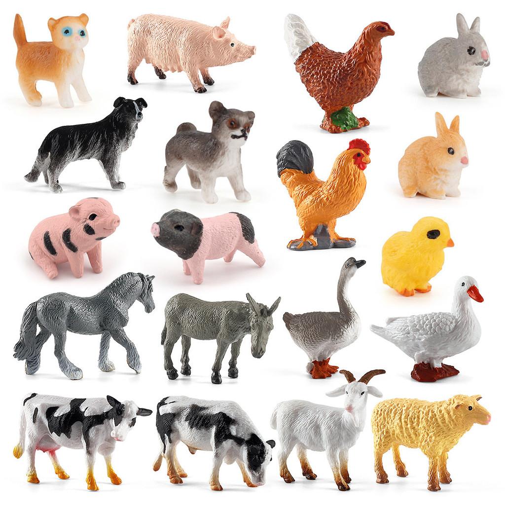 Authentic 19 Piece Animal Model Set Featuring Chickens Ducks Goats And More In Pvc