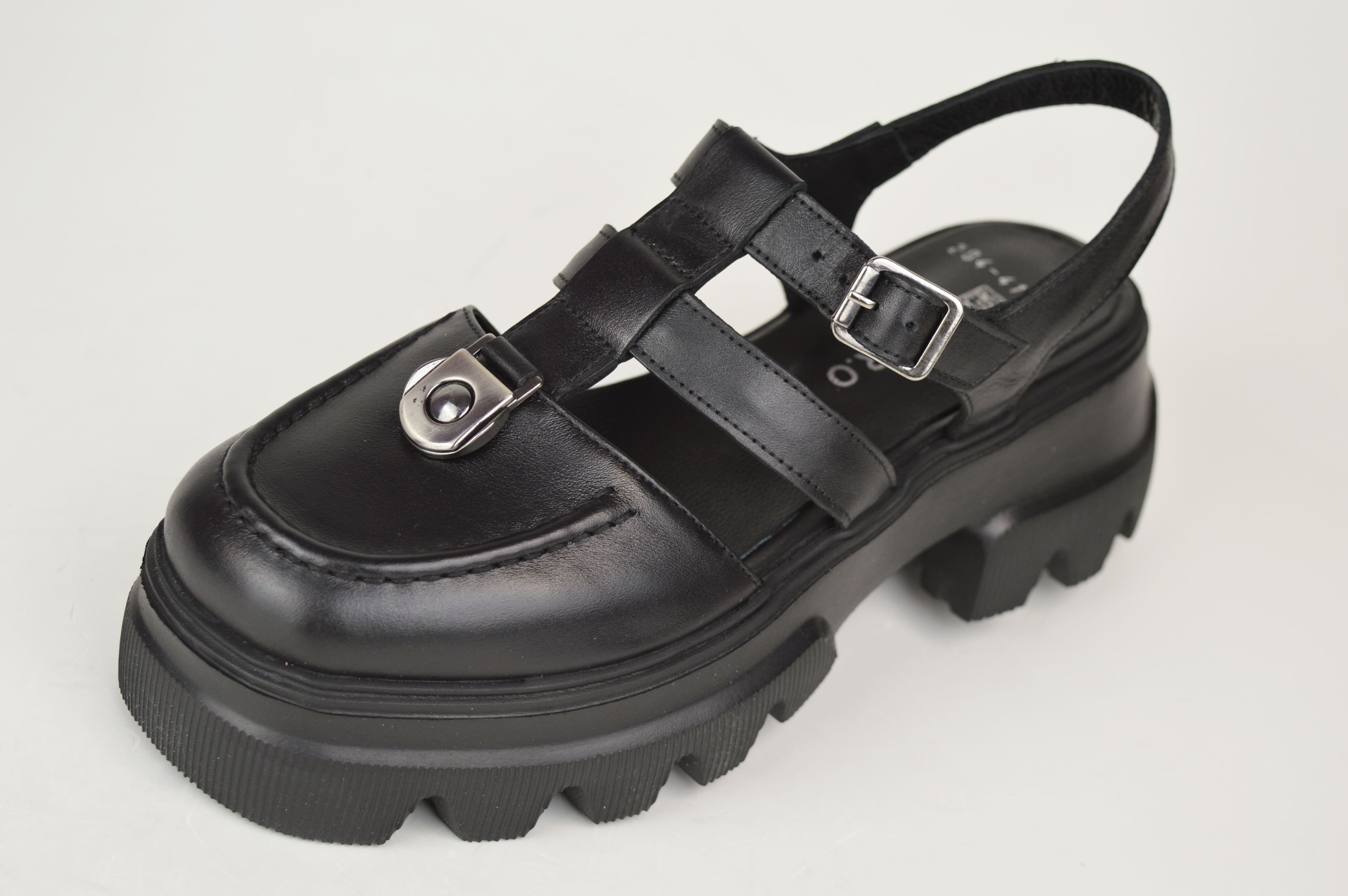 

Босоніжки жіночі Guero 204419 36 Чорні шкіра 39 чорний