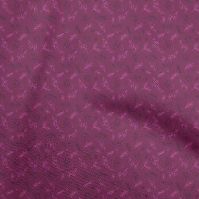 Tkanina bawełniana Flex Dark Magenta Liście Materiał do szycia Tkanina drukowana na jardy 40 cali