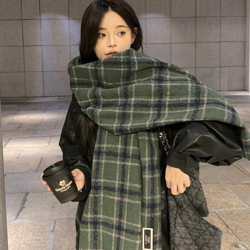 Unisex Extra Long Winter Scarf Couples Warm Knitted Shawl With Tassels Plaid Students Gift