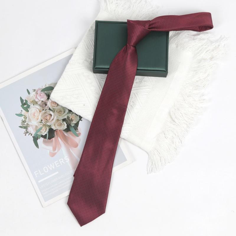Men's Luxury Burgundy 8CM Jacquard Ties for Mens Necktie Paisley Groom Neck Tie Formal Business Wedding Party Tie Accessories