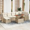 VidaXL 8-Piece Garden Sofa Set with Beige Cushions In Poly Rattan 3359977