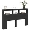 LED Headboard with Shelves Black 160 x 17 x 102 cm