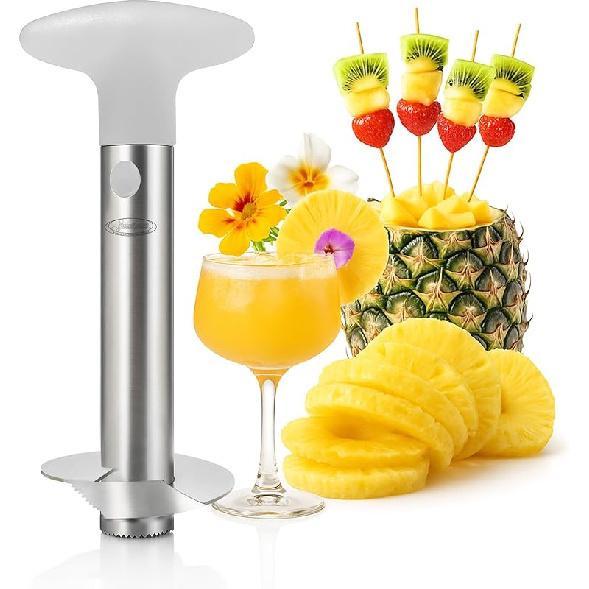 Pineapple Corer, [Upgraded, Reinforced, Thicker Blade] Newness Premium Pineapple Corer Remover (Black) чистый