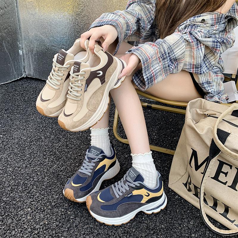 Retro German training shoes women's autumn 2025 new small inner height increase breathable lightweight casual sports shoes