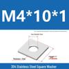 304 Stainless Steel Thickened Square Washer for Curtain Wall (M4-M16)