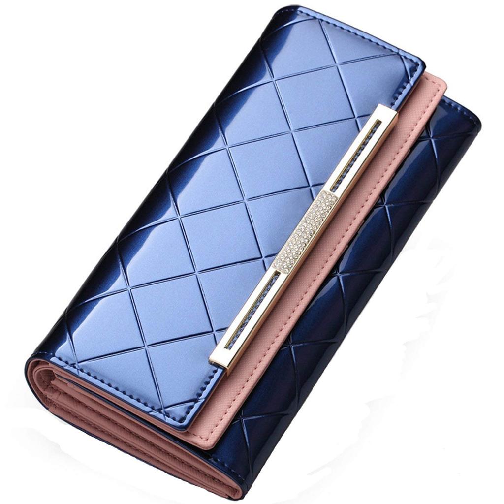 Large Capacity Cowhide Long Wallet Wallet Black Red Blue Brown Orange Black Red Blue Brown Foldable Bifold Plenty of Storage Elegant Adult Embossed