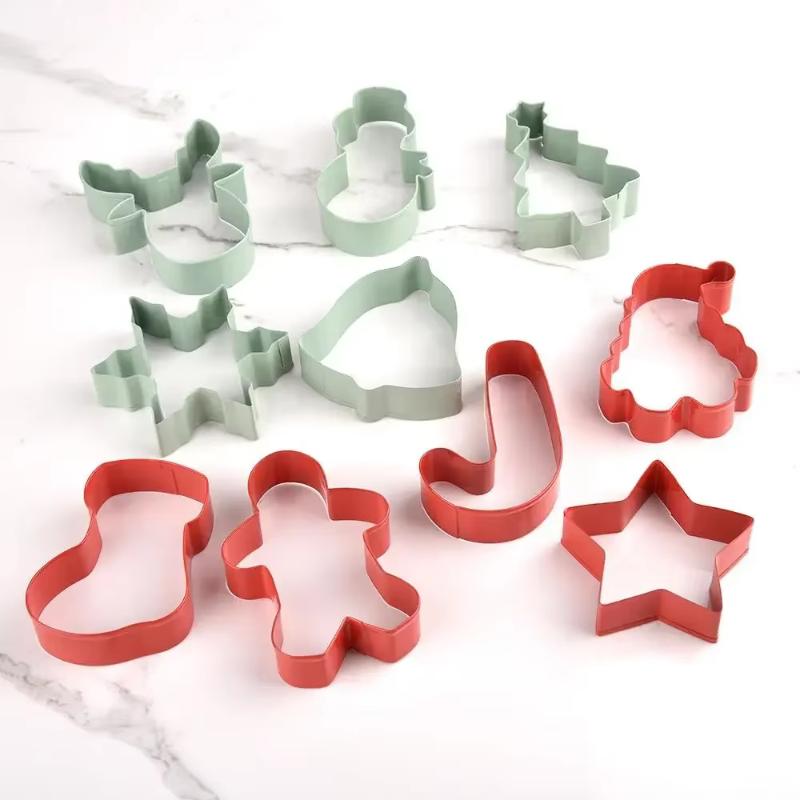 10PCS Cortador de Galletas de Navidad Molde de Árbol de Navidad de Jengibre Herramienta para Decoración de Pasteles de Navidad Regalo de Navidad DIY Molde para Hornear Galletas