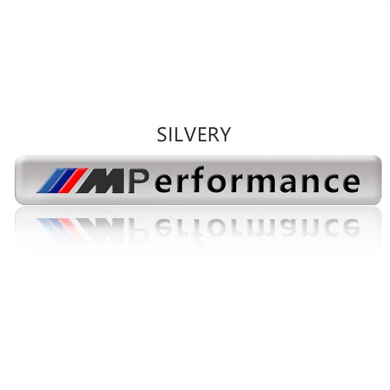1 Stück Performance Motorsport Metall Logo Autoaufkleber Aluminium Emblem Kühlergrill Plakette Für BMW E46 E90 E60 F30 F10 E39 E36 F20 G30 G20 E87 silber