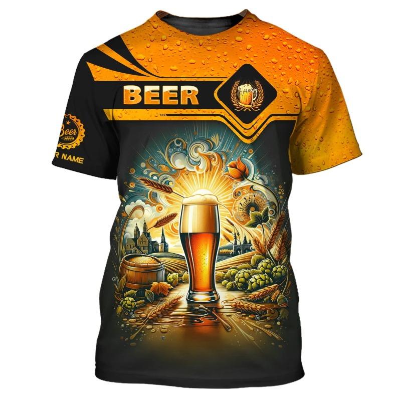 Hengyuan31 Print Grappig Bierbuik T-shirt Tops Voor Mannen Zomer Korte Mouw Ronde Hals T-shirts Nieuw Binnen Mannen Bier Grafische T-shirts XL