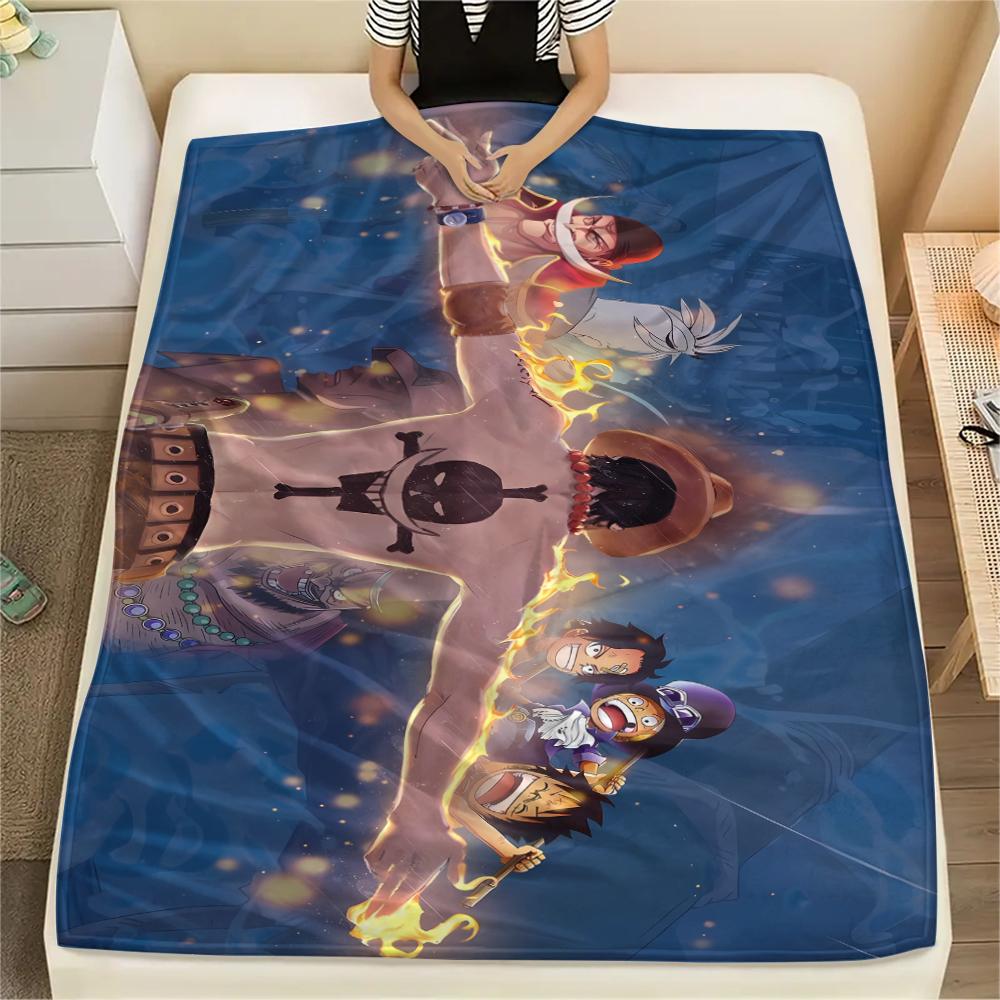 One Piece Character Print Flannel Blanket,High Quality Comfortable for All Seasons,Home Decor,Warmth and Comfort,Perfect for Christmas Gifts