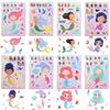 8Sheets Make Your Own Mermaid Stickers For Kids Funny Make a Face Jigsaw Children Girls Puzzle Sticker DIY Games Party Favor