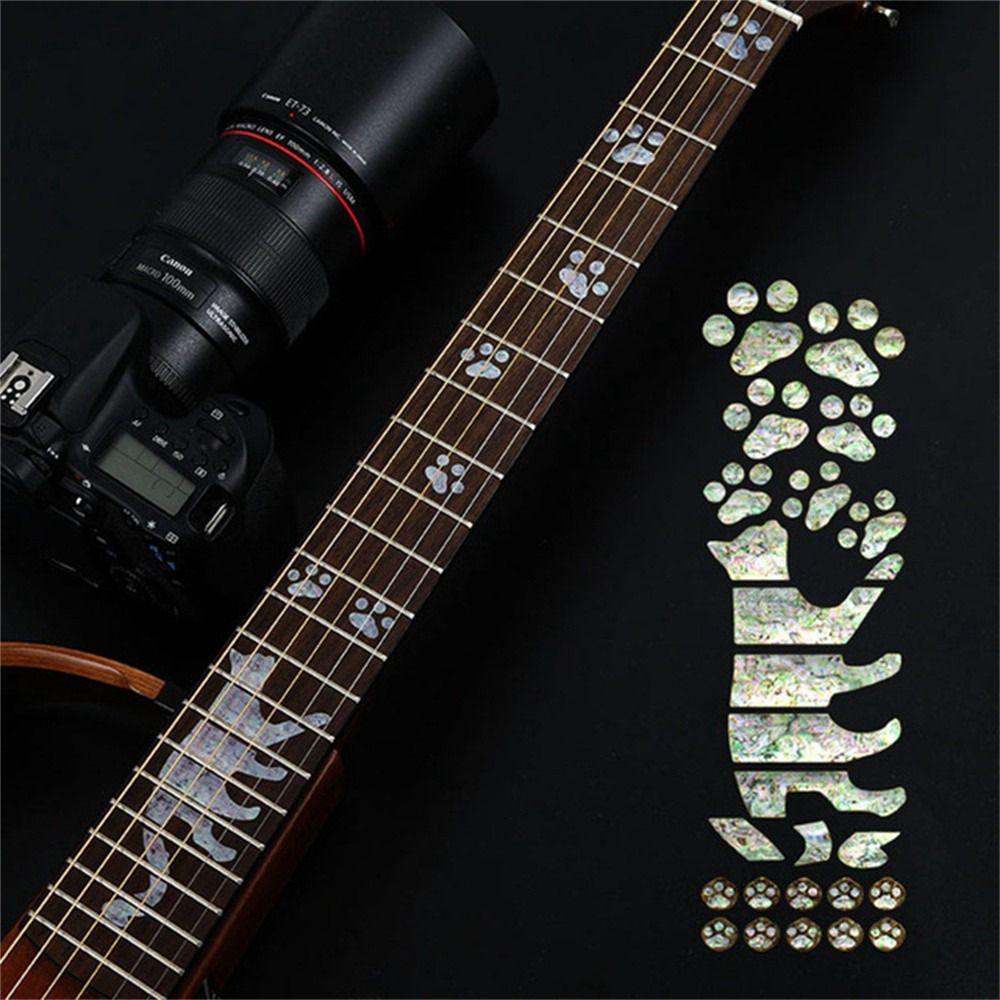 PET Gitarren Einlegeaufkleber Bassgitarrenaufkleber Gitarrenaufkleber Griffbrettaufkleber Kreuz Einlegeaufkleber