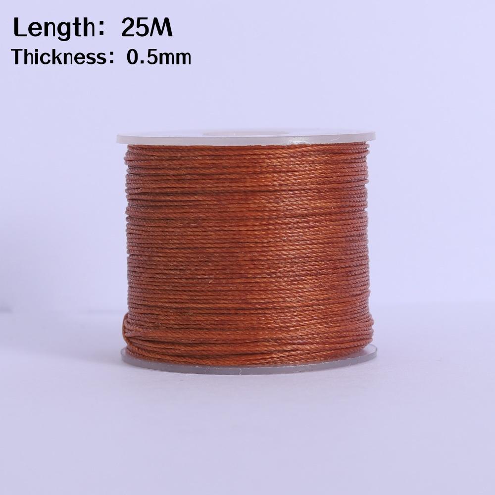 25M Dicke Gewachste Schnur Für Leder Gewachste Kordel 0,5mm Perlenfaden Für Armband Perlenstickgarn Flache Gewachste Nähschnur