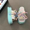 Design sense fashion cute color matching graffiti sandals women's summer non-slip cool slippers tide casual thick-soled slippers