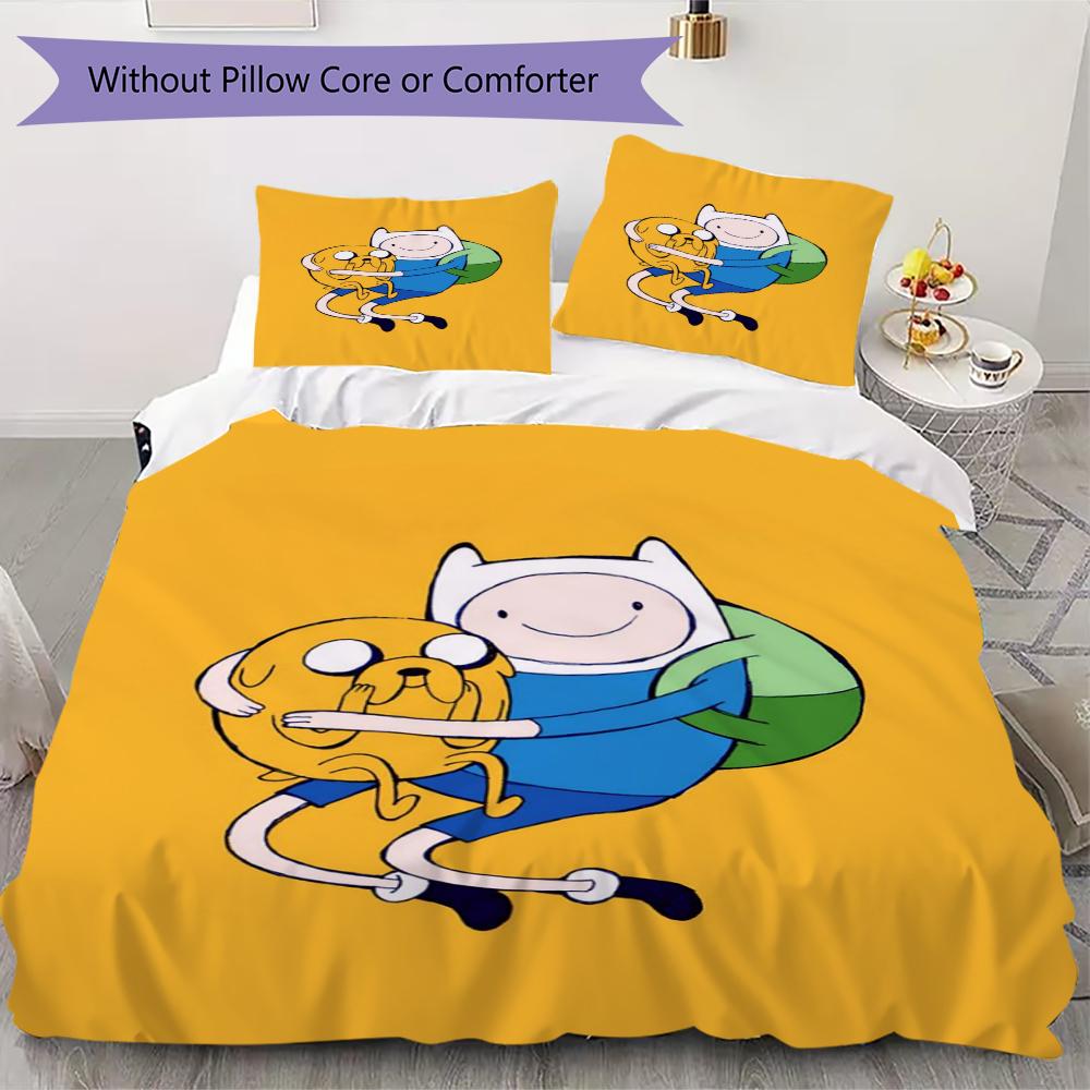 Adventure Time Anime Pattern Bedding Uilt Set Uilt Cover Pillowcase Home Decoration Birthday Gift (1 * Duvet Cover + 2 * Pillowcase  Without Core)03