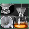 1 Filter Funnel Set Coffee Stainless Steel Coffee Dripper Heatresistant Reusable Cone Filter For Home Kitchen