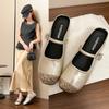 Women's summer with skirt half slippers 2025 new outer wear heightening bag head silver inner Mary Jane gentle sandals single shoes