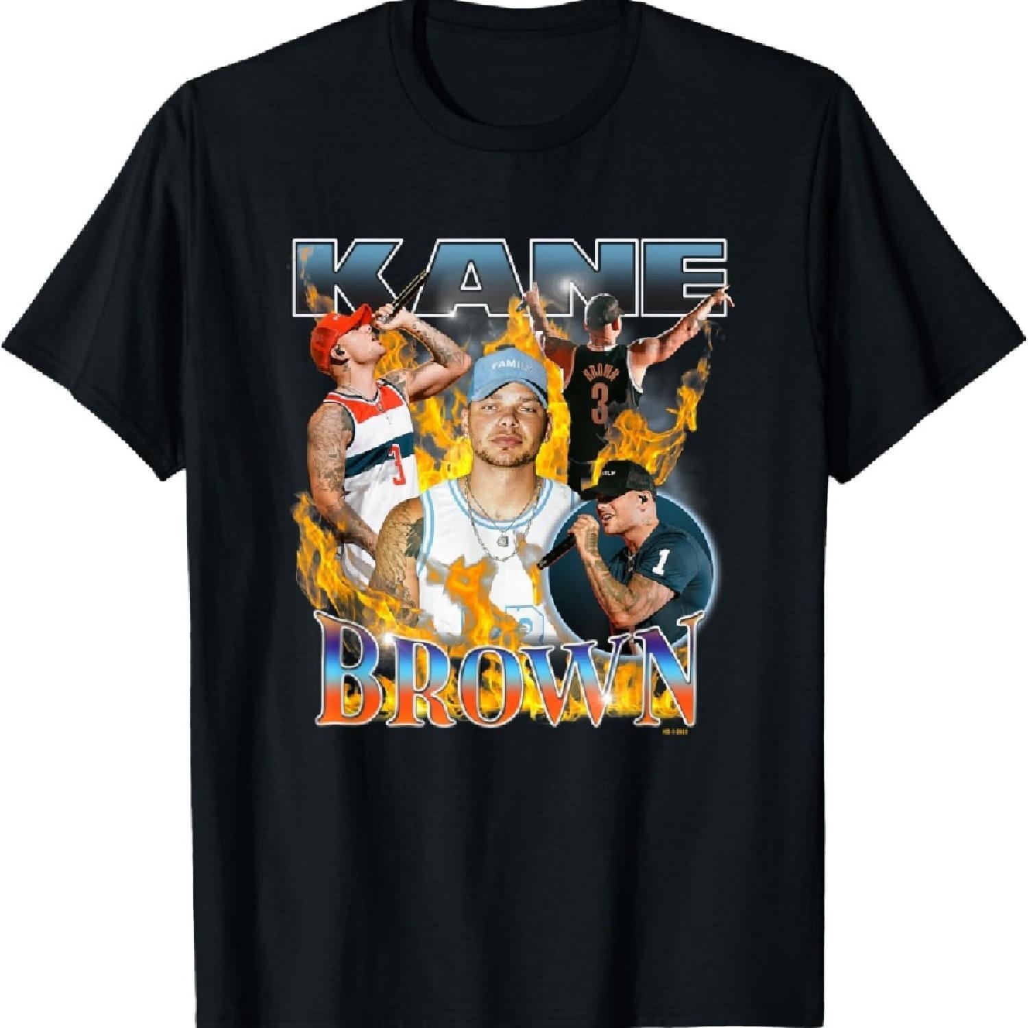 

Kane Brown Collage On Fire 90 s Retro Big Chest Poster T-Shirt XXXXXL чорний