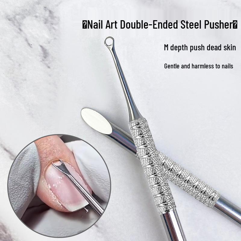 Stainless Steel Dual-End Nail Cuticle Pusher and Remover Tool