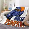 Halloween Watercolor Truck Blanket Warm Four Seasons Pumpkin Print Flannel Blanket Halloween Blanket