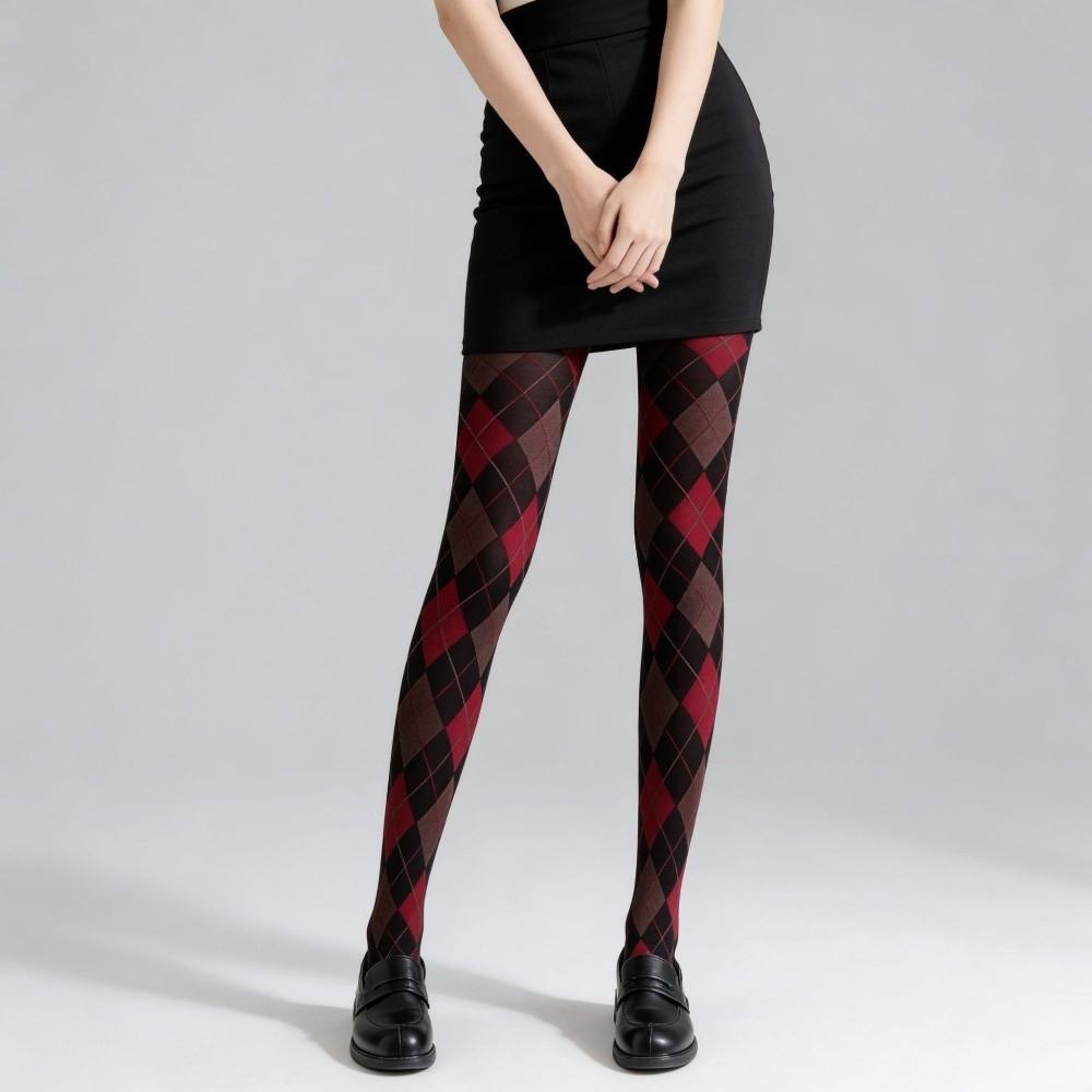 Japanese Style Plaid Pantyhose Retro Thigh High Stockings Y2K Silk Stockings  Daily Wear