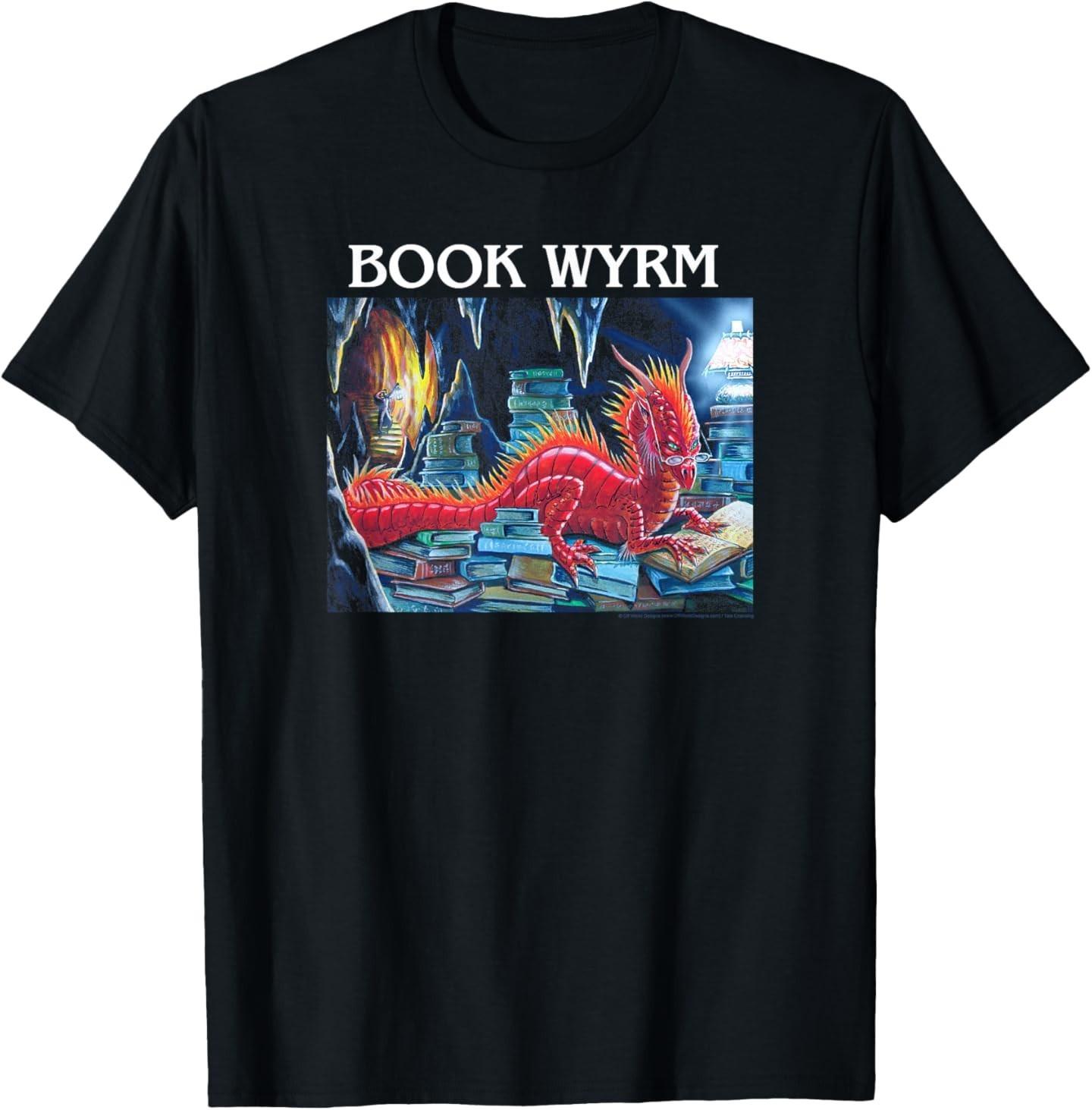 Offworld Designs Book Wyrm Funny Dragon s Lair Reading Nook T-Shirt S разноцветный