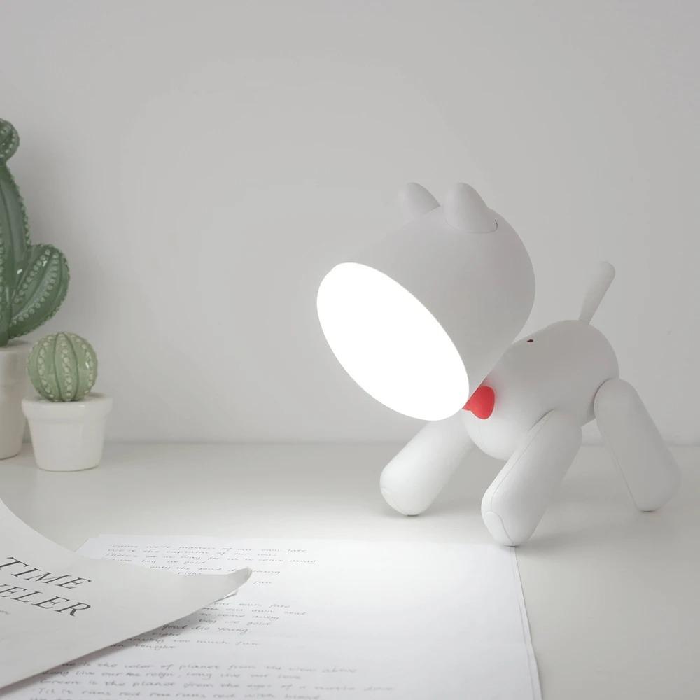 Creative Puppy Night Light Ložnice Home with Bedlight Cartoon Studenti se učí dobíjecí LED malé stolní lampy