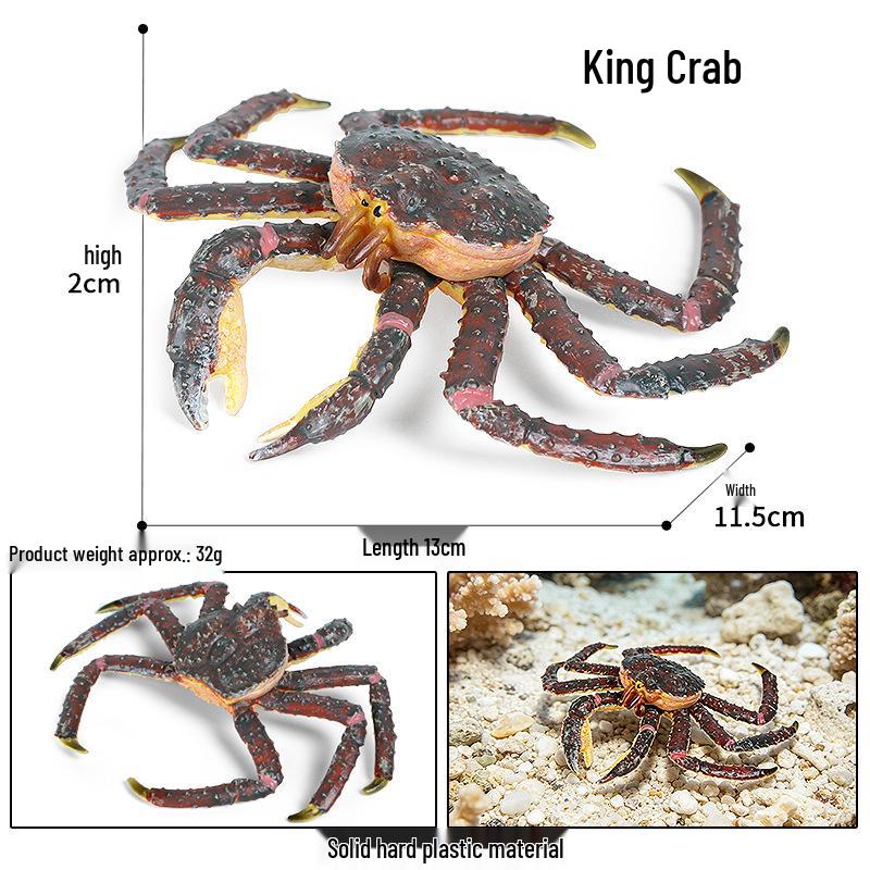 Ocean Crab Simulation Toy Set: Includes Hermit, Swimming, and Three-Spot Plastic Models