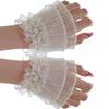 Elegant Pearl Decors Hand Sleeves Ruffle Lace Arm Sleeves Korean Wrist Cuffs For Weddings Parties And Photography