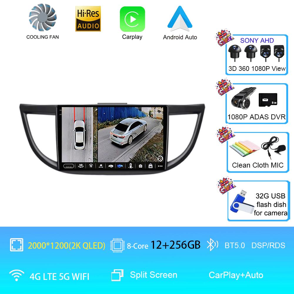 Android 14 Car Radio For Honda CRV CR-V 4 RM RE 2011 - 2018 Auto Multimedia Video Player Navigation stereo GPS QLED TouchScreen