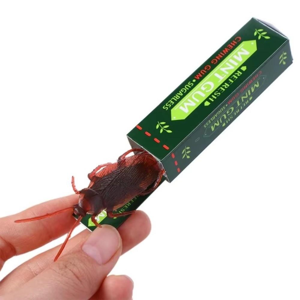 1/10 Bucăți Jucărie Capcană Gândac de Hârtie Insectă Realistă Jucărie Capcană Gumă de Mestecat Extragibilă Surpriză Interactivă Nu Necesită Baterii black