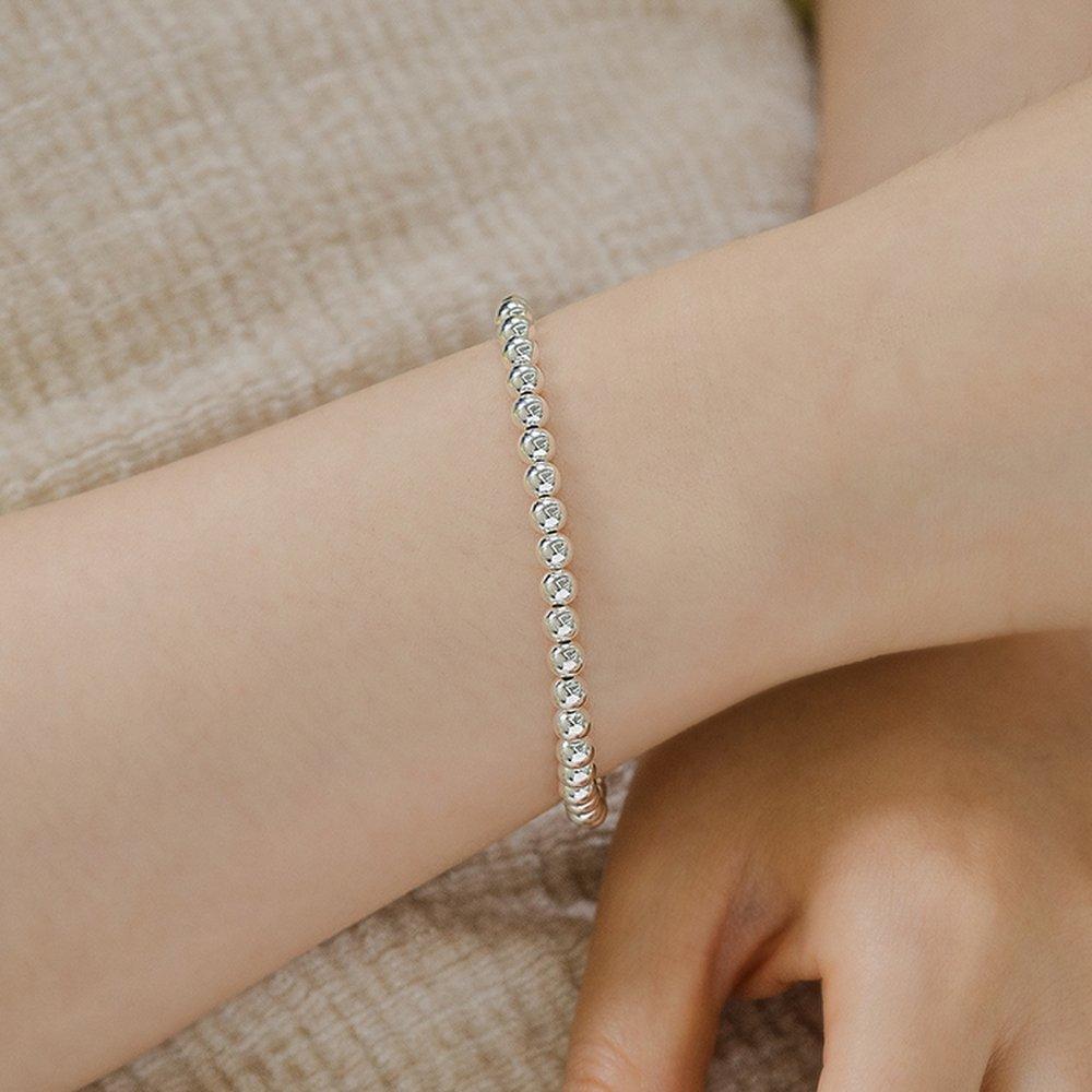 Mimi.J Jewelry 925 Silver Plump Ball String Bracelet