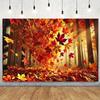 1 Piece of 2D Flat Autumn Leaves Background Cloth  Wall Hanging Decoration  Multi-purpose Room Banner Decoration