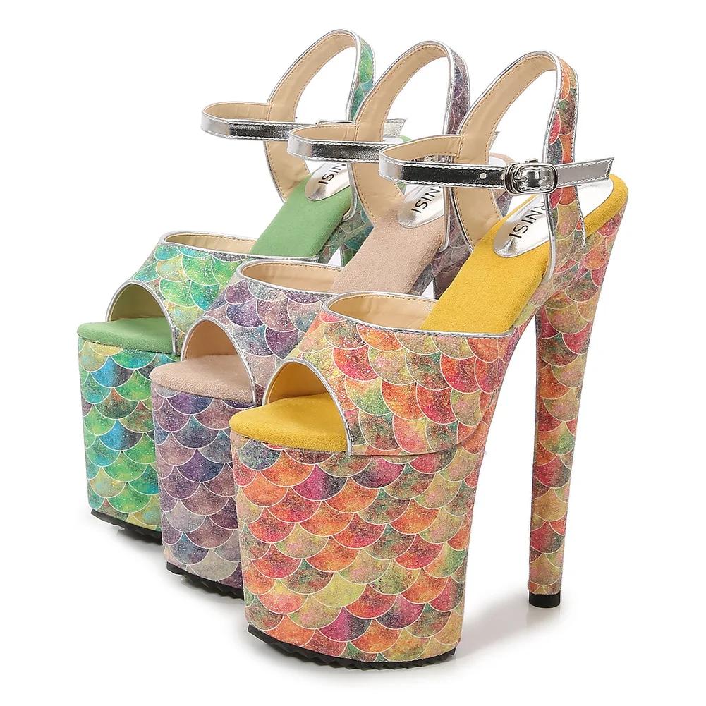 Fashion 20cm Hate Sky High Model Women's Heel Single Sandals Stiletto Stage Performance Shoe Car Model Catwalk Pole Dancer