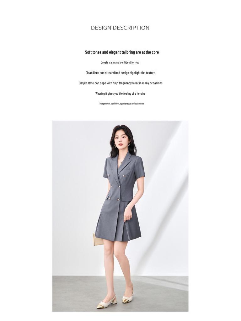 Shenzhen Nanyou Women's Double-Breasted Short Professional OL Suit Dress