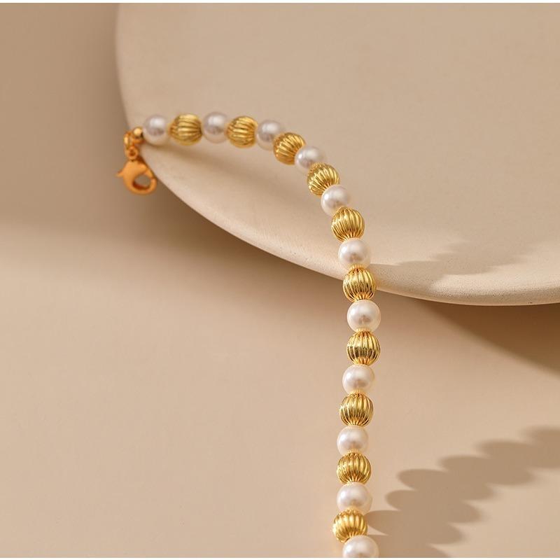 K Gold Plated Natural Shell Pearl Elegant Handmade Bracelet For Women
