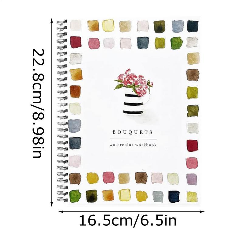 Watercolor Workbooks Beginner Friendly Flower Color Book Art Crafts Painting Supplies Water Color Book For Kids Teens Beginner