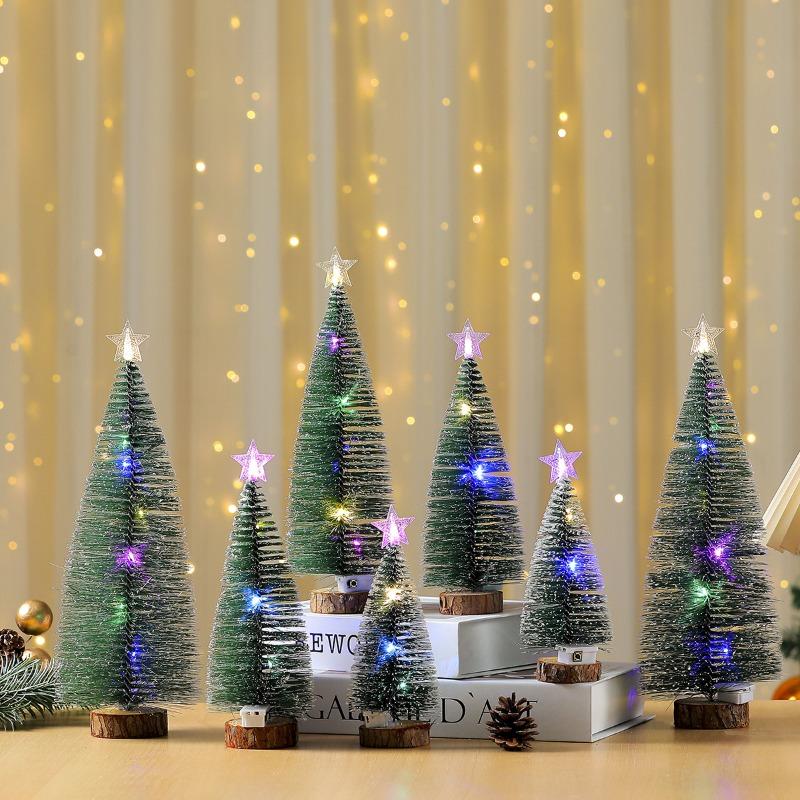 New Illuminated White Cedar Christmas Tree PVC Christmas Tree Table Christmas Tree Ornament Gift