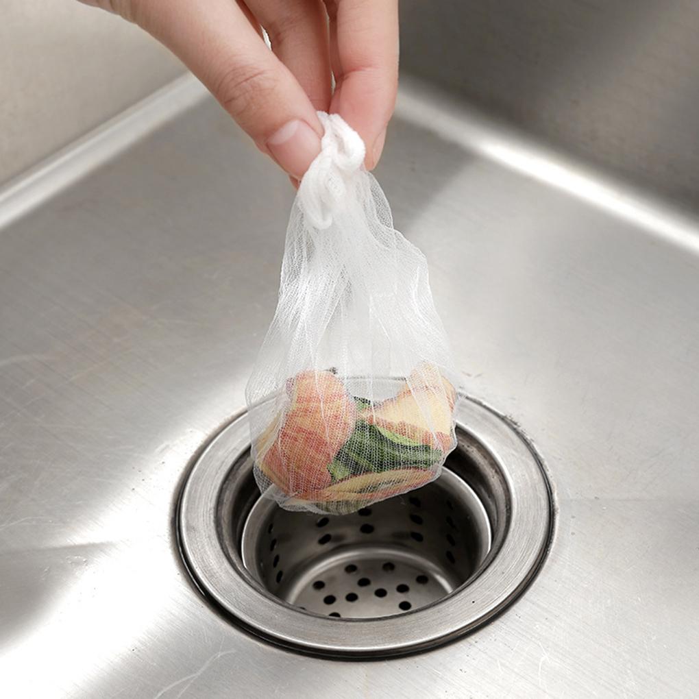 30pcs Kitchen Sink Trash Strainer Filter Drain Bag Disposable Garbage Bags Waste