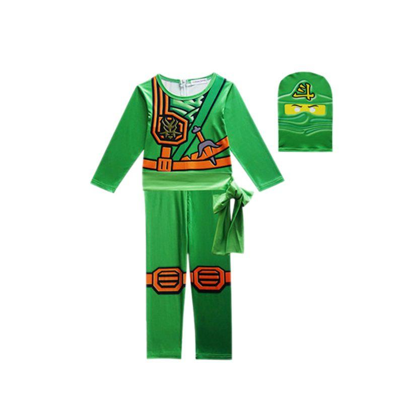Ninjago Kids Kai Jay Cosplay Glove Hat Jumpsuit Set Halloween Clothes Party