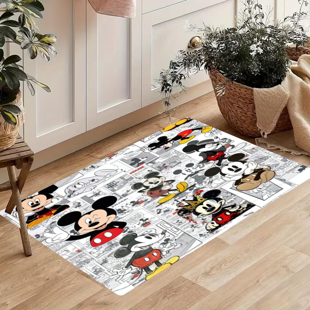 Mickey Mouse Comic Strip Kitchen Mats Durable Bathroom Pads Comfortable Rugs Carpets For Kitchen Home Office Sink Laundry Room Bathroom Decor