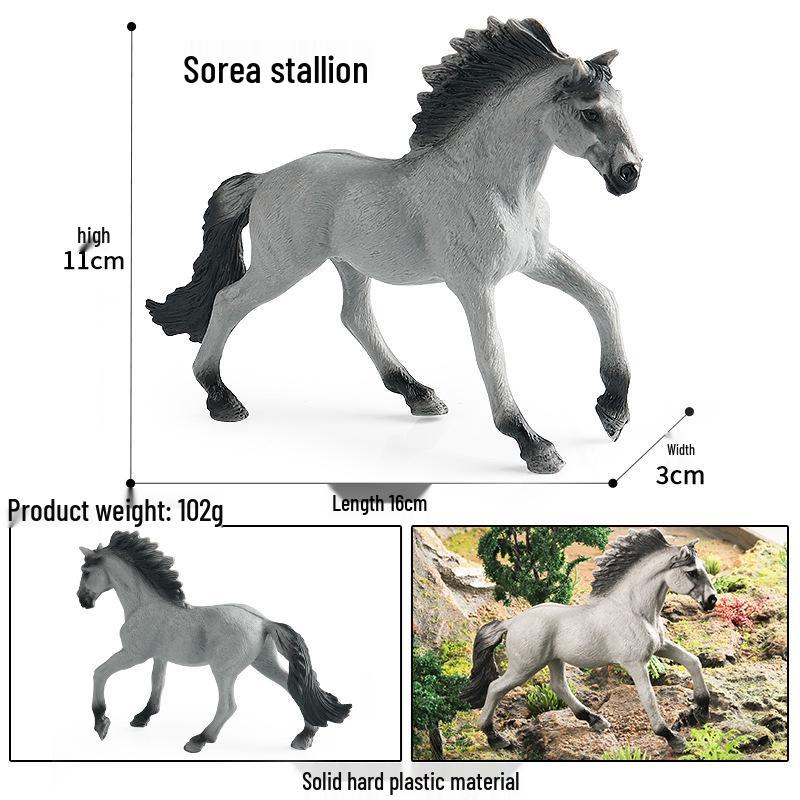 Cross-border Prairie Horse Desktop Ornament: Black & White North American Feral Horse Model
