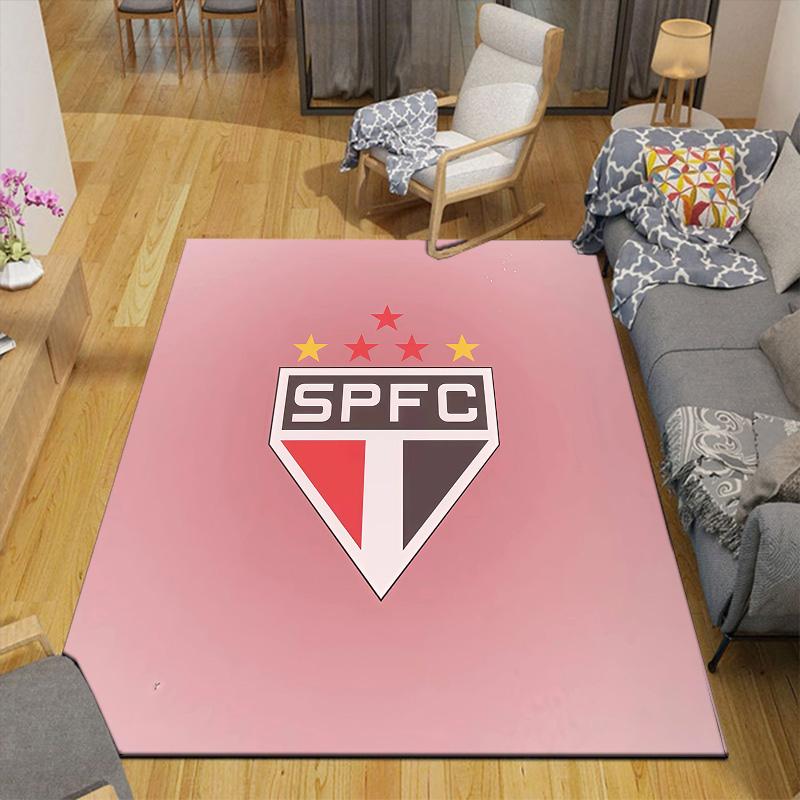 Sao Paulo FC4 Flannel Pattern Square Carpet,Area Rug,Carpet Rug for Living Room Bedroom Sofa Playroom Decor,Non-slip Floor Mat
