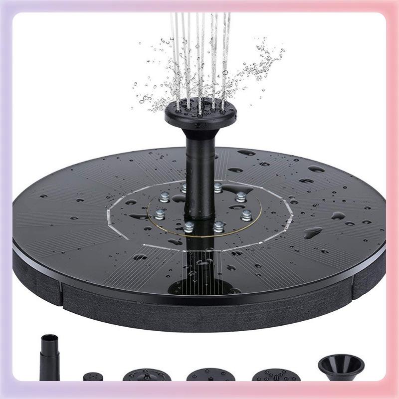 Outdoor Solar Bird Bath Fountain with Lights - Floating Garden Water Feature with Battery Storage